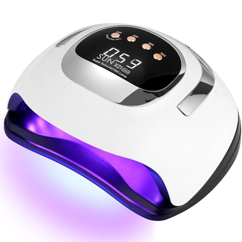 UIHOL Lampe UV Ongles Gel, 320W 72 LED Lumières Séchage Rapide, Professionnel Sèche Automatique machine, Grand LCD Ecran, 4 Minuteries 10s/30s/60s/99s pour...