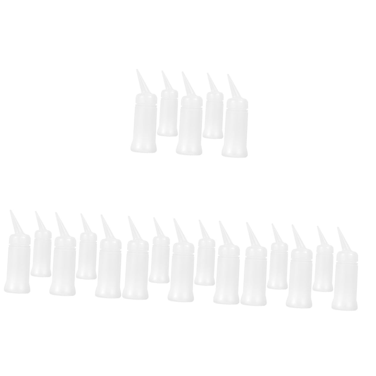 minkissy Lot de 4 Flacons Applicateurs de pour Cheveux Rechargeables à Presser avec Pointe Inclinée pour Salon Usage Domestique 5 Pièces X 4