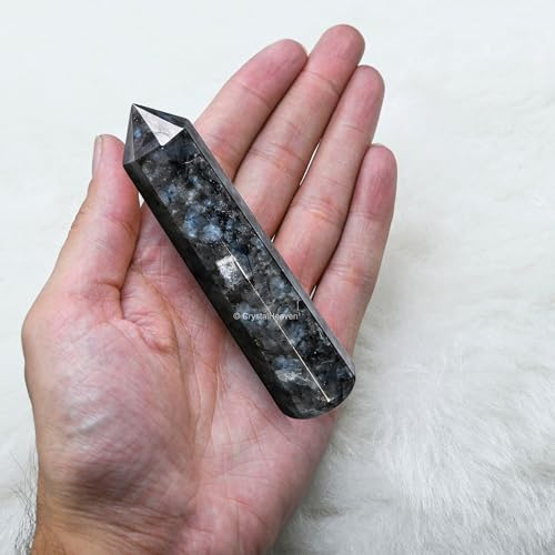 Image of Larvikite Crystal Wand - Pointed Crystal Wand for Energy Healing, Chakra Balancing, Meditation and Home Decor - Crystals and Healing Stones for Gift