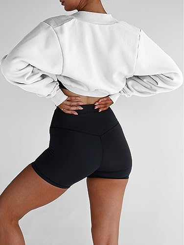 Famulily Womens Workout Shrug Long Sleeve Open Front Shrug Cropped Cardigans Trendy Bolero Sweatshirt with Thumb Holes3