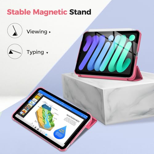 Image of ProCase Smart Case for iPad mini 7 A17 Pro 2024 /Mini 6 2021 8.3 inch -Melonpink | Slim iPad Mini 7th /6th Gen Case Hard Back Cover for iPad Mini 7th Gen A2995 /A2996 /A2993 /6th Gen A2567 A2568 A256