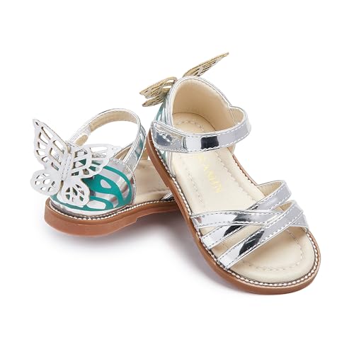 Image of PHIRAMIN Toddler Flower Girl Sandals - Girl Dress Shoes Toddler Little Kid Wedding Party
