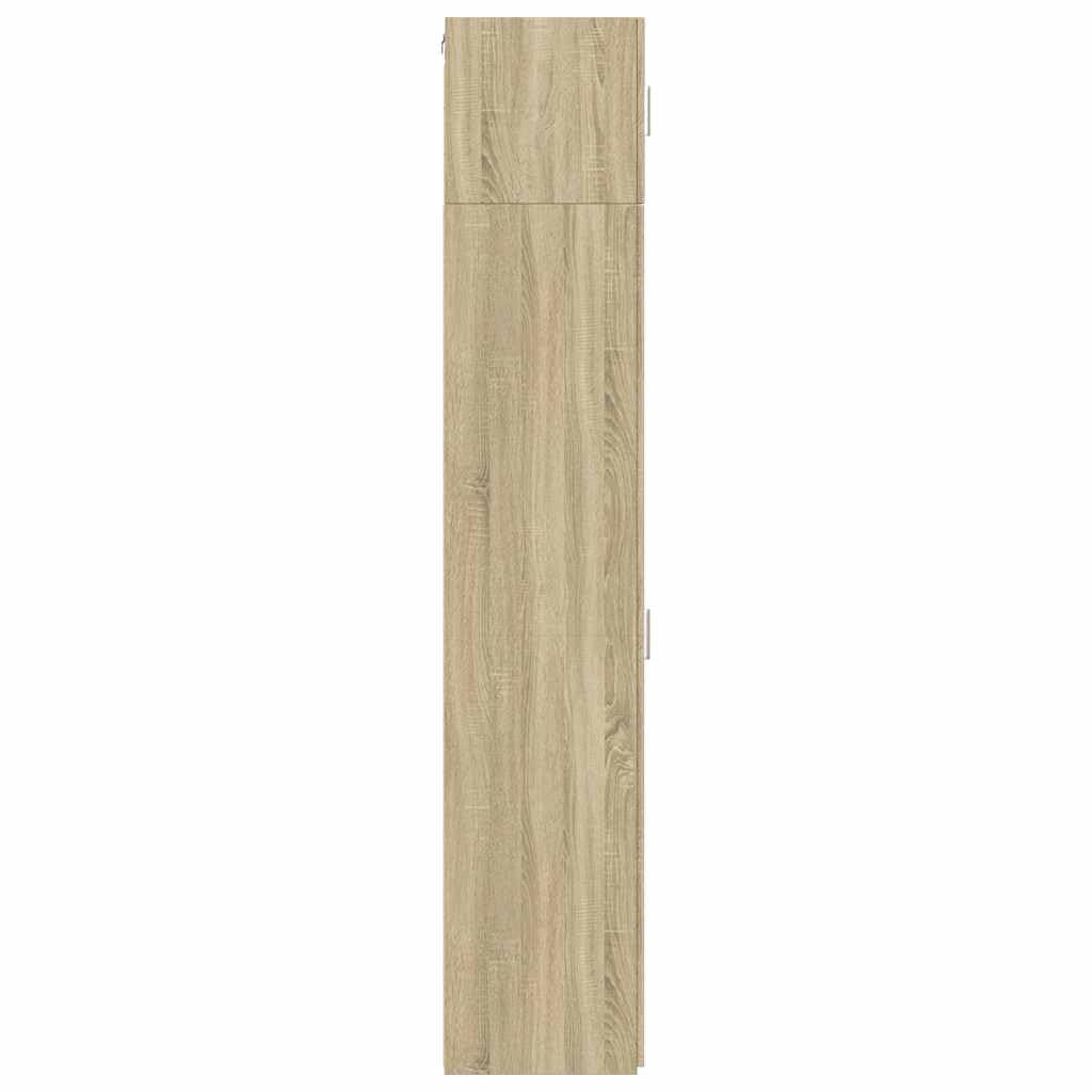 vidaXL Mobile Sottile Rovere Sonoma 30x42,5x225 cm in Truciolato, portaoggetti da Bagno, unità di conservazione