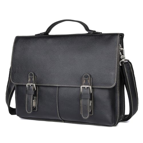 JSEIAJB Vintage Casual Leather Briefcase Business Men's Bag Handbag Shoulder Bag Computer Bag
