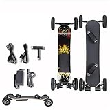 Lakenbroade Patineta eléctrica con Control Remoto LCD, Longboard eléctrico Todoterreno, Motor Dual de 1650 W, Alcance de 27 mph y 18 Millas, 7+2+2 Arce y Fibra de Vidrio hasta 330 lbs Left