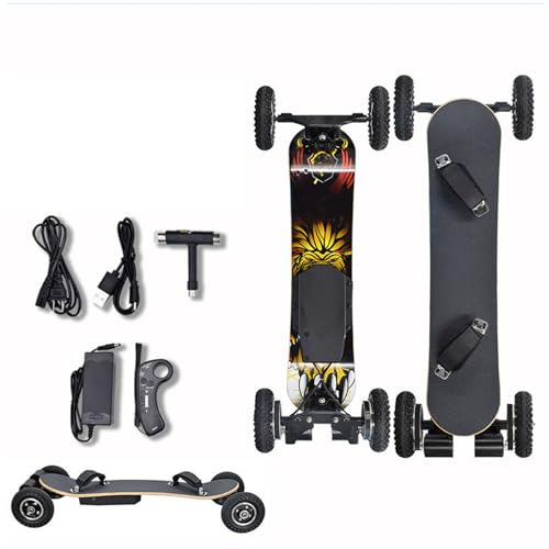 Elektro-Skateboard mit LCD-Fernbedienung, Offroad-Longboard, Dual-Motor, hohe Geschwindigkeit und Reichweite, langlebiges Deck für schwere Lasten