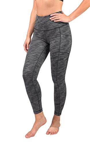 90 Degree By Reflex High Waist Tummy Control Interlink Squat Proof Ankle Length Leggings - Black Space Dye - Small