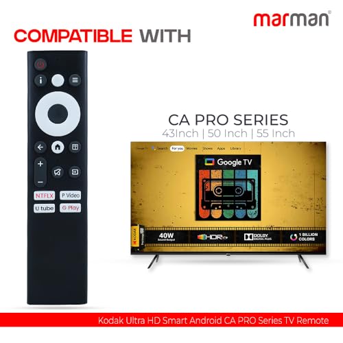 Image of marman Compatible with Kodak Smart Tv Remote Suitable for Ultra HD 4K LED QLED Non-Voice Command Without Google Assistant CA PRO 108 cm 50CAPROGT5012 - Matching Exact Keys with Existing Model