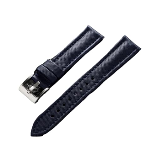 Bracelet de montre en nylon bleu 19mm HuanJ avec boucle noire de précision