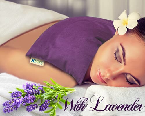Koya Naturals Soft Velvet Flax Seed Pillow With Lavender - Microwave Heating Pad – Microwavable Moist Heat Pack – For Neck, Muscle, Joint, Stomach Pain, Menstrual Cramps – Warm Wrap (Purple) #TOP1