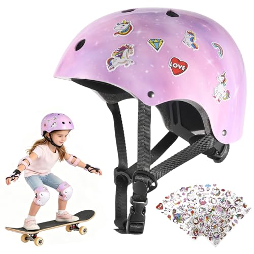 DUZSKJ Casque de vélo réglable pour Filles, Casque pour Enfants, Casque de Skate, Casque de...