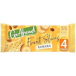 Go Ahead Fruit Slices Biscuit Bars, Banana, 174.4 g (1 Pack of 4 Bars) | Delicious Sultanas & Banana Filling, Crispy Biscuit, Great for Lunchboxes & On-the-Go Snacking