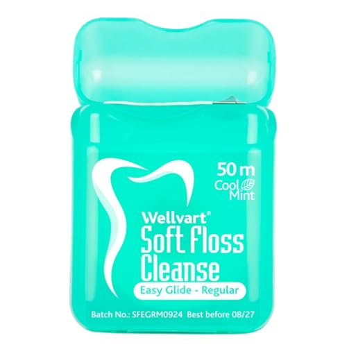 Image of Soft Floss Cleanse Cool Mint Dental Floss 50 meter | Daily Oral Care Floss for Interdental Cleaning | Helps Remove Food Particles & Plaque | Fresh Breath & Help to Improved Oral Hygiene.