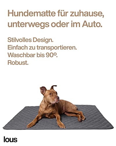 Lous handgefertigtes Hundekissen Hundematte, Hundedecke für mittelgroße und kleine Hunde, waschbar bei bis 90ºC, Sofaschutz, Haustier, Hunde und Katzen (L ca. 98x97x3 cm, Anthrazit/Grau)