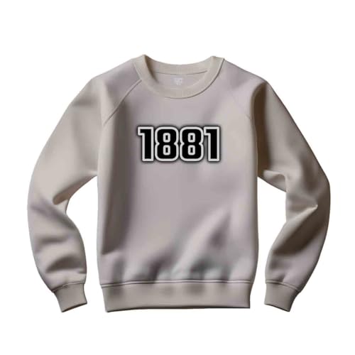 [CITY POSTERS PLUS] 1881 Year Unisex Sweatshirt (Melange Grey, L)