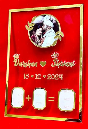 Image of Couple Thumb Gift with Photo | 29 * 21 CM | Wedding Thumb Print |Finger Print Gift| Personalized Text & Photo | Valentine's day Gift