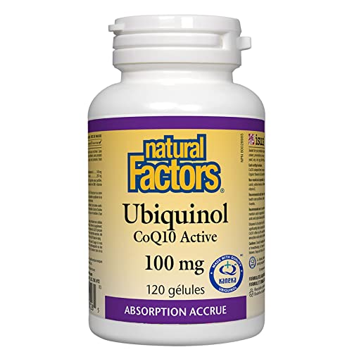 Natural Factors, Ubiquinol Active Coq10 100Mg, Coenzyme Q10 Supplement For Energy, Heart And Cognitive Support, 120 Softgels #TOP2