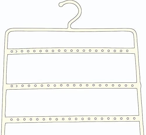 Image of Large Metal Jewellery Hanger Display Stand with 10 Hanging Hooks and 80 Earing Holes - (Ivory)