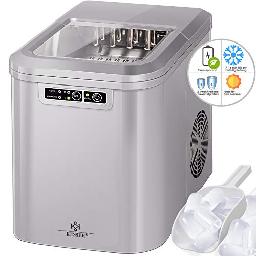 KESSER® Eiswürfelbereiter | Eiswürfelmaschine Edelstahl | Ice Maker | 12 in 24h | Zubereitung in 7 min | 2,2 Liter Wassertank | 2 Eiswürfel-Größen | LED-Display | Selbstreinigungsfunktion mit Zubehör – Bild 4