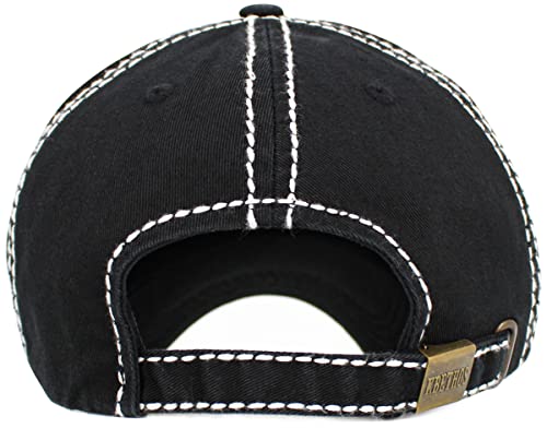 Image of KBETHOS Chief Skull and Free Spirit Hat Collection Distressed Washed Cotton Adjustable Fashion Trucker Twill Mesh Cap