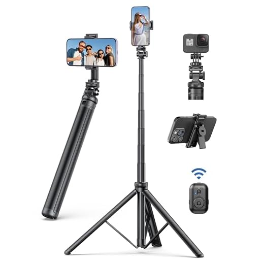 190cm Tripode para Movil, Extensible Trípode Profesional Estable Aluminiocon Palo Selfie Tripode con Control Remoto y Soporte de Teléfono, Trípode Camara Portátil Compatible con iPhone/Samsung/GoPro