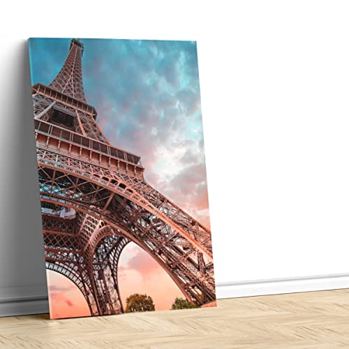 Tableau Tour Eiffel Coucher du Soleil Toile Imprimée Décoration Haute Définition - 4