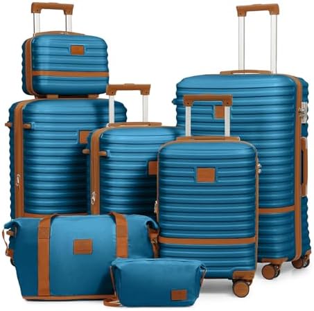 Joyway Luggage Set 3 Piece Suitcase Sets, Expandable Carry on Luggage with Spinner Wheel, Hard Shell Luggage Set with TSA Lock, Black brown, 4 piece set (13/20inch), Hardside Expandable Travel Laggage 46