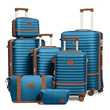 Joyway Luggage Set 7 Piece Suitcase Sets with Spinner Wheel,Hardside Expandable Travel Laggage with TSA Lock(18/20/24/28 Blue)