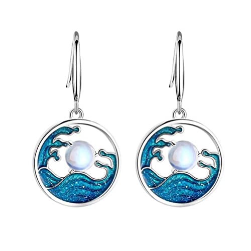 Boucles d'oreilles rondes pierre de lune S925, l'éclat de la poésie