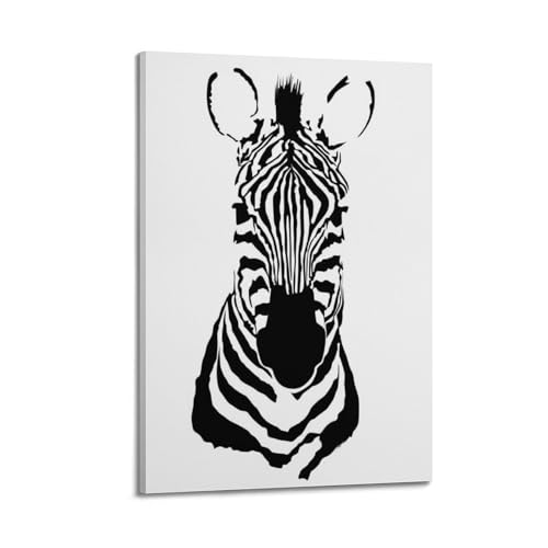 Poster tête de zèbre noir et blanc ZOGJIN impression sur toile 40x60 cm pour salon