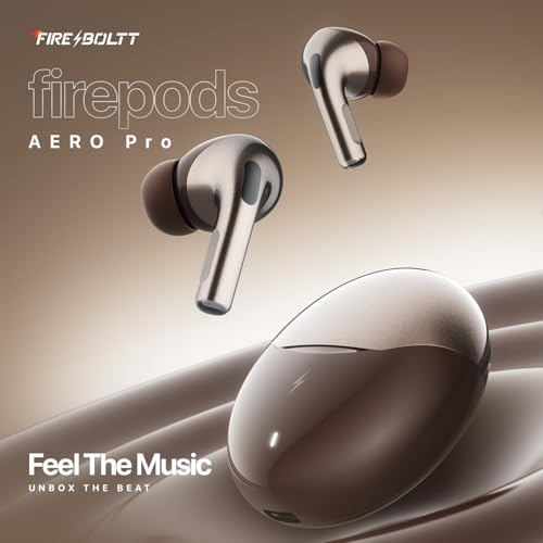 Image of Fire-Boltt Aero TWS Earbuds Custom EQ, Wireless Bluetooth 5.4, Music & App Support, 50H Playtime, Fast Charging Case, 50ms Low Latency for Gaming, Touch Controls, IPX4 Waterproof, Clear Calls - Walnut