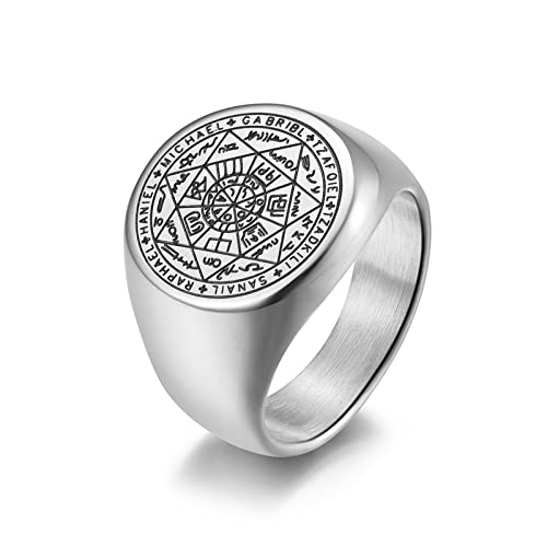 Bague Étoile de David en acier titane pour homme au style punk hip hop