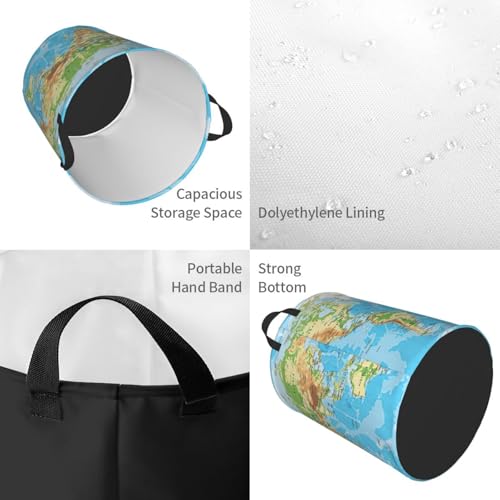 Panier à linge panier à linge grand format imprimé carte du monde pour lit - 5