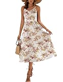 Picture of Zeagoo Cruise Dresses Beach Casual Travel Vacation Dress Sleeveless V Neck A Line Flowy Floral Sundresses with Pockets