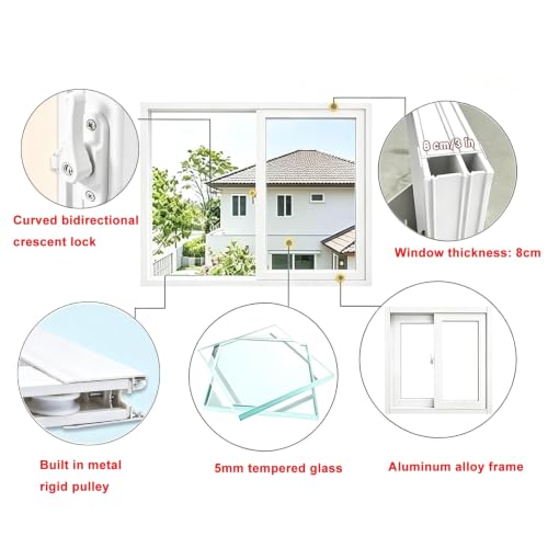 Ventanas corredizas horizontales para cobertizo doméstico con doble panel de vidrio 7
