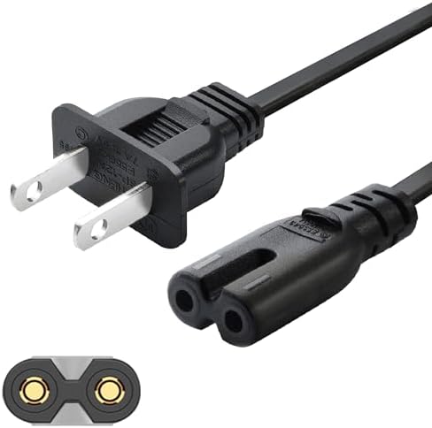 Chanzon 6ft PS5 Original Cord I-Sheng PS4 PS3 Xbox One S & X Power Cord Hp Officejet Envy Canon Printer Series X/S Consoles 2 Prong 1-15P IEC320 C7 Plug 7A 125V Universal Figure 8 Cable (UL Listed)