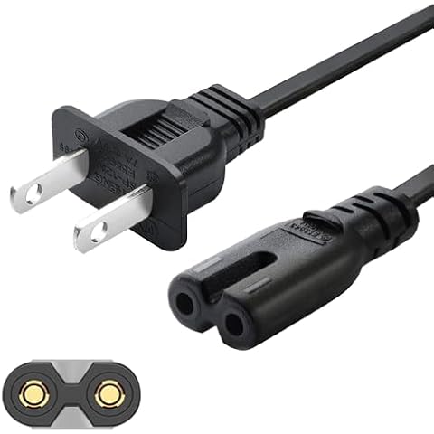 Chanzon 6ft PS5 Original Cord I-Sheng PS4 PS3 Xbox One S & X Power Cord Hp Officejet Envy Canon Printer Series X/S Consoles 2 Prong 1-15P IEC320 C7 Plug 7A 125V Universal Figure 8 Cable (UL Listed) Cover
