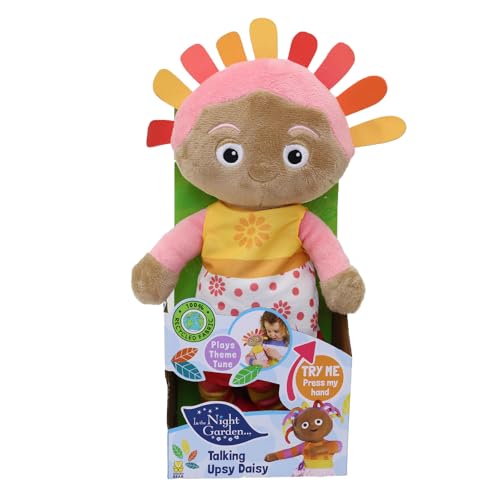 In the Night Garden Upsy Daisy - Oso de peluche parlante, Cbeebies Juguetes lindos y sensoriales. Sonidos reconfortantes. Juguetes para niños y juguetes para bebés de 0 a 6 meses, rosa
