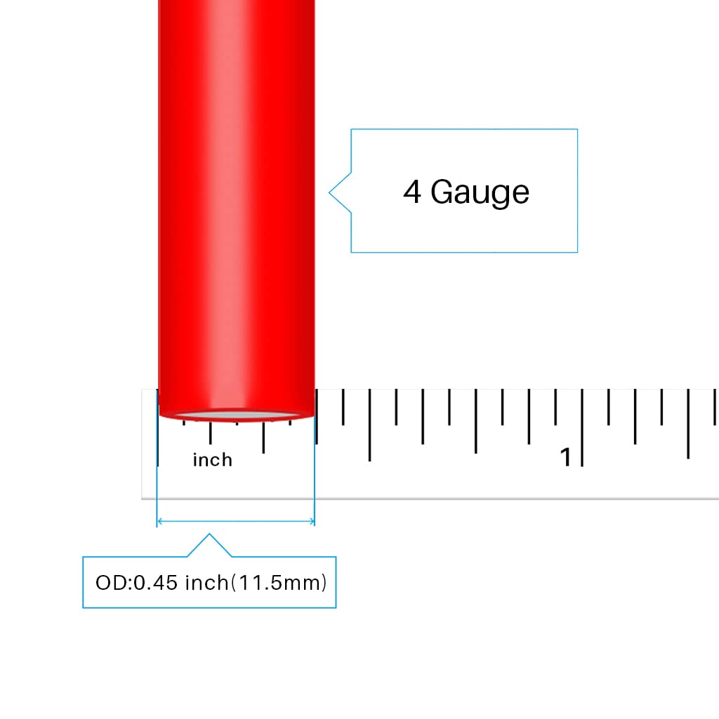 BNTECHGO Alambre de silicona de calibre 4, 3 pies, rojo y negro, flexible, 4 AWG, alambre de cobre estañado trenzado