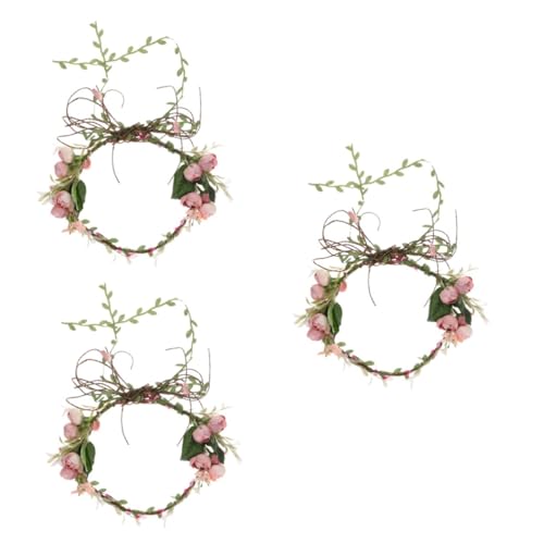 Couronne de fleurs mariage et accessoire de tête en faux rose pour mariée