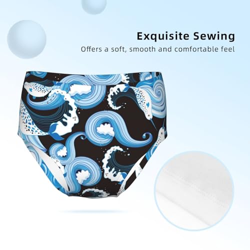 Beautiful Narwhals Girls' Underwear Soft Cotton Little Girls Panties Comfort Briefs3