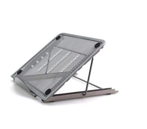 Q4 Soporte para portátil Plegable Portátil; Soporte Vertical portátil, Tableta o Soporte para Libros ventilado de Malla. (Plata)