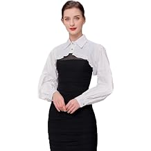 Fake Collar Long Lantern Sleeve Dickey With Flower Embroidery Lace Half Blouse False Collar Shirts