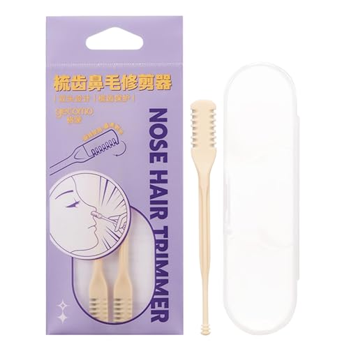 Recortadora de vello nasal – Cortador de vello nasal | Cortapelos nasal 2 en 1 | Cortapelos de nariz con caja de almacenamiento | Cortador de pelo nasal portátil | Removedor manual de vello de fosas