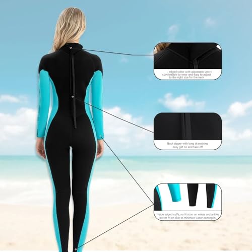 Combinaison de plongée 3 mm pour femme avec fermeture éclair dos
