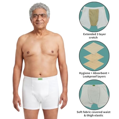Image of Mens Underwear | 3-Layer Hygienic Absorbent | Leakproof Crotch | Antimicrobial & Quick-Dry | Super Absorbent | Leakproof & Non-Plastic | Pack of 1