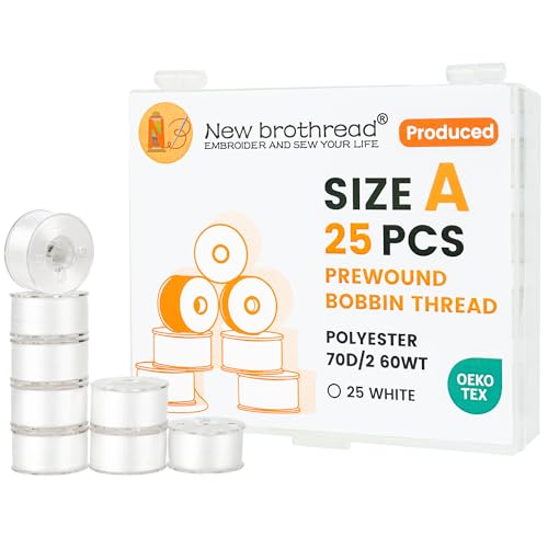 New brothread 25pcs Size A SA156 Prewound Bobbin...