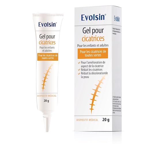 Evolsin - Gel cicatrice pour enfants & adultes - creme cicatrisante réduit la visibilité des cicatrices & diminue la tension des tissus & les démangeaisons...