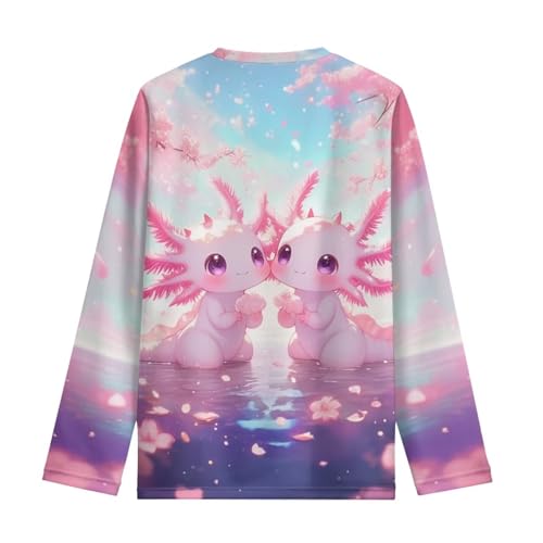 Image of Girls Cartoon Print Long Sleeve Graphic Tee Casual Crew Neck T-Shirts for 3-16 Years Little Girls