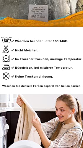 MAURAHOME Set di Tappetini da Bagno,100% Cotone